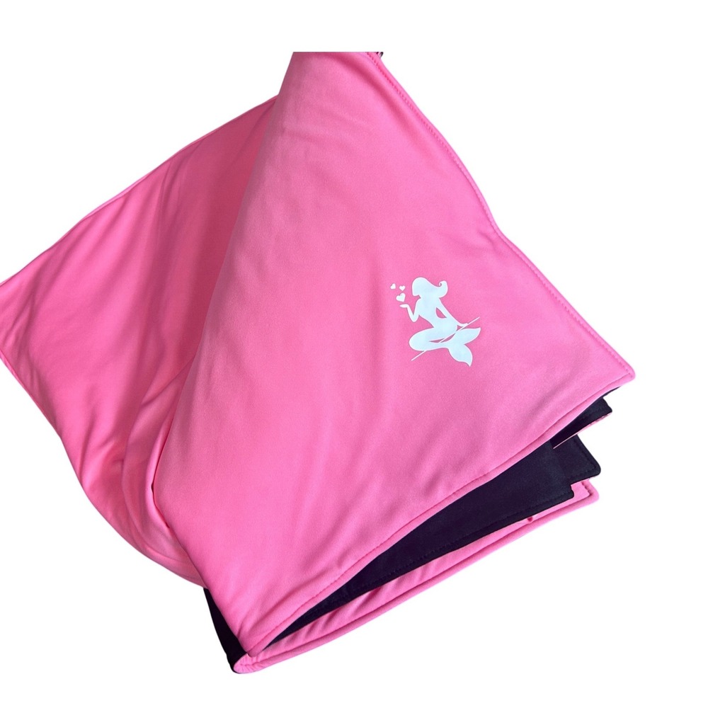 Squirtopia SquirtPad Waterproof Blanket Pink Black Mermaid Logo 48x47 Handmade